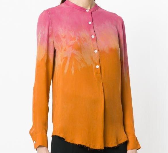 Raquel Allegra tie-dye button blouse Size 0/XS NWT