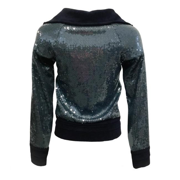 Chanel NWT Navy Sequin Jacket Size 44/L