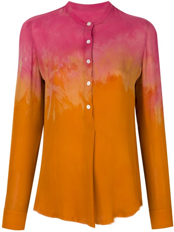 Raquel Allegra tie-dye button blouse Size 0/XS NWT